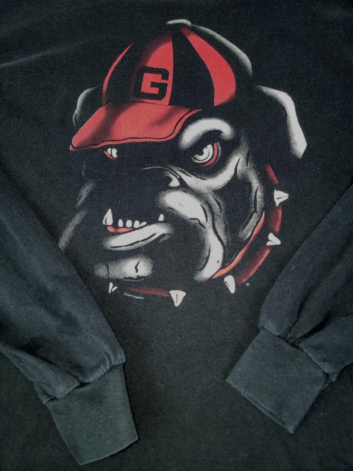 Vintage Georgia Bulldogs Shirt Mens M 2007 Ruppshirts T-Shirt AU Mascot Black LS