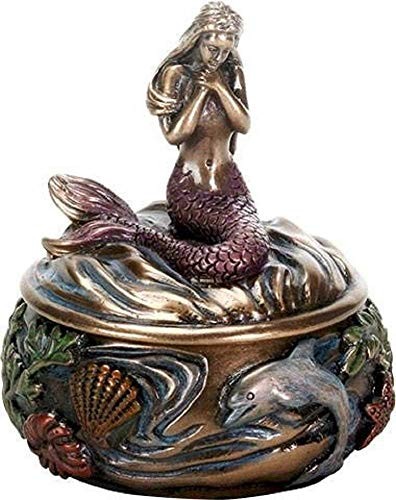Summit Collection Mermaid Trinket Box Faux Bronze 3.25 Inch