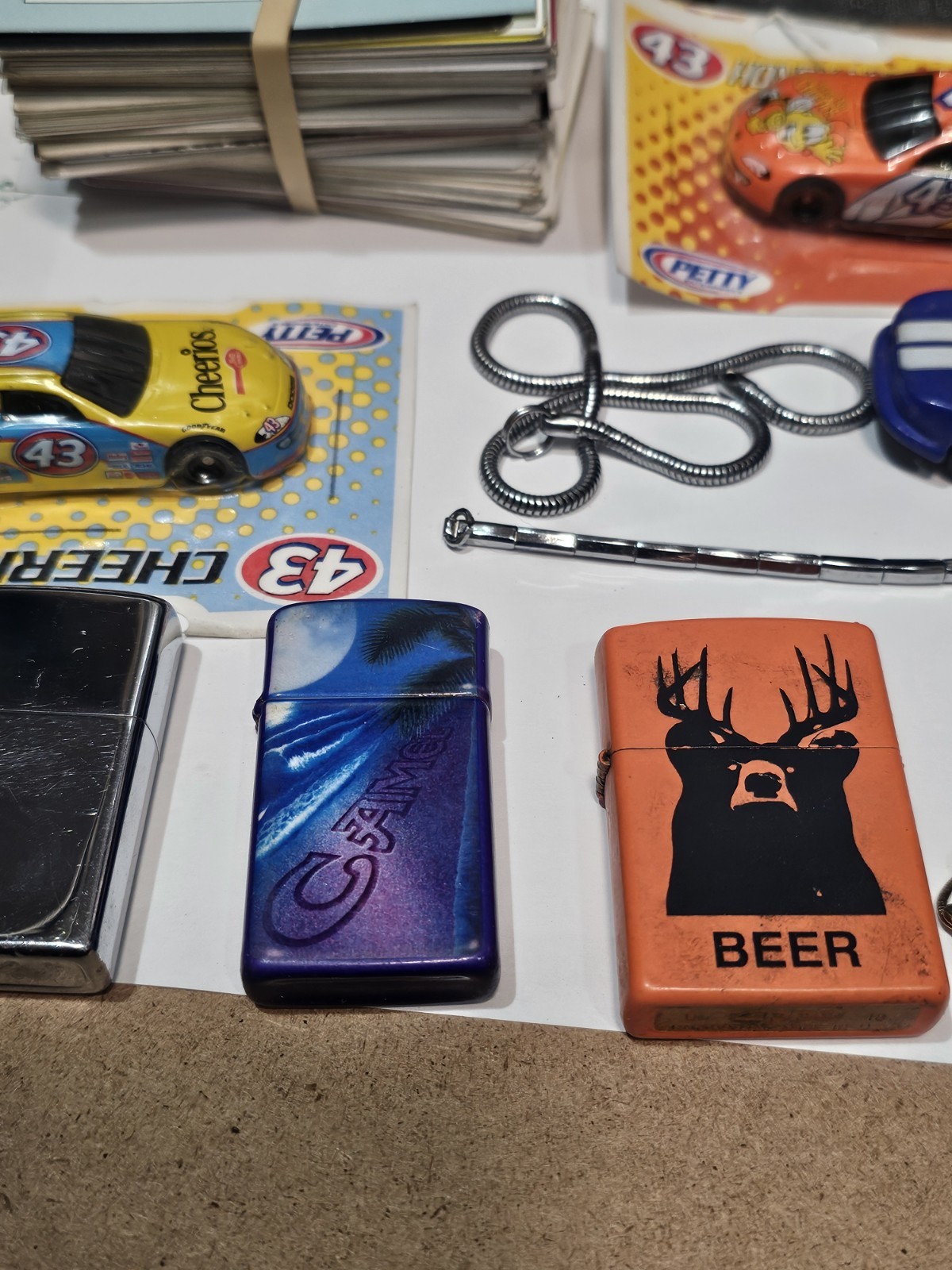Vintage Junk Drawer Lot- Zippo Lighter,hot Wheels,watch Fobs Pre Owned L1