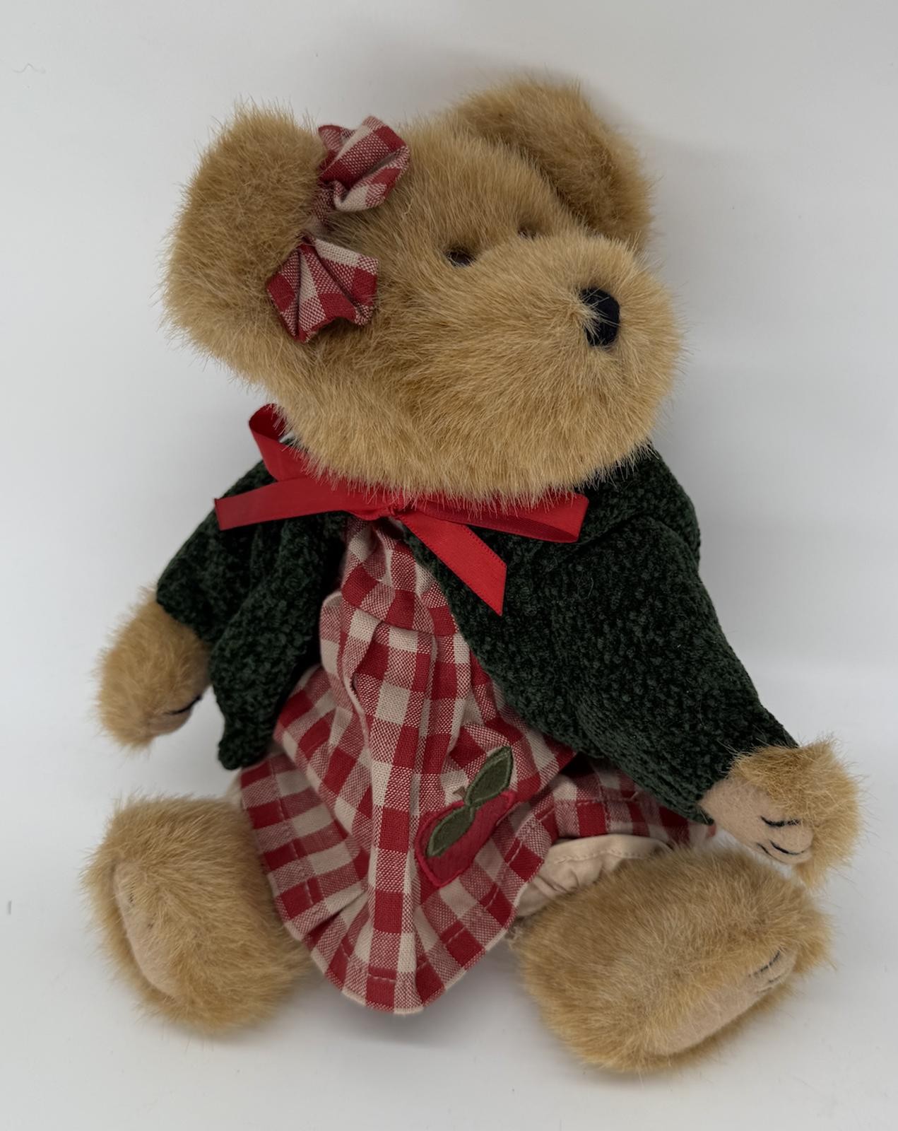 Boyds Bear Apple Dress Plush 10″ – Red Bow & Sweater