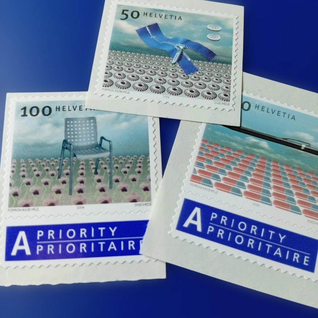 10036 Foreign Stamp Switzerland 2004 Product Design 3 Seal Types