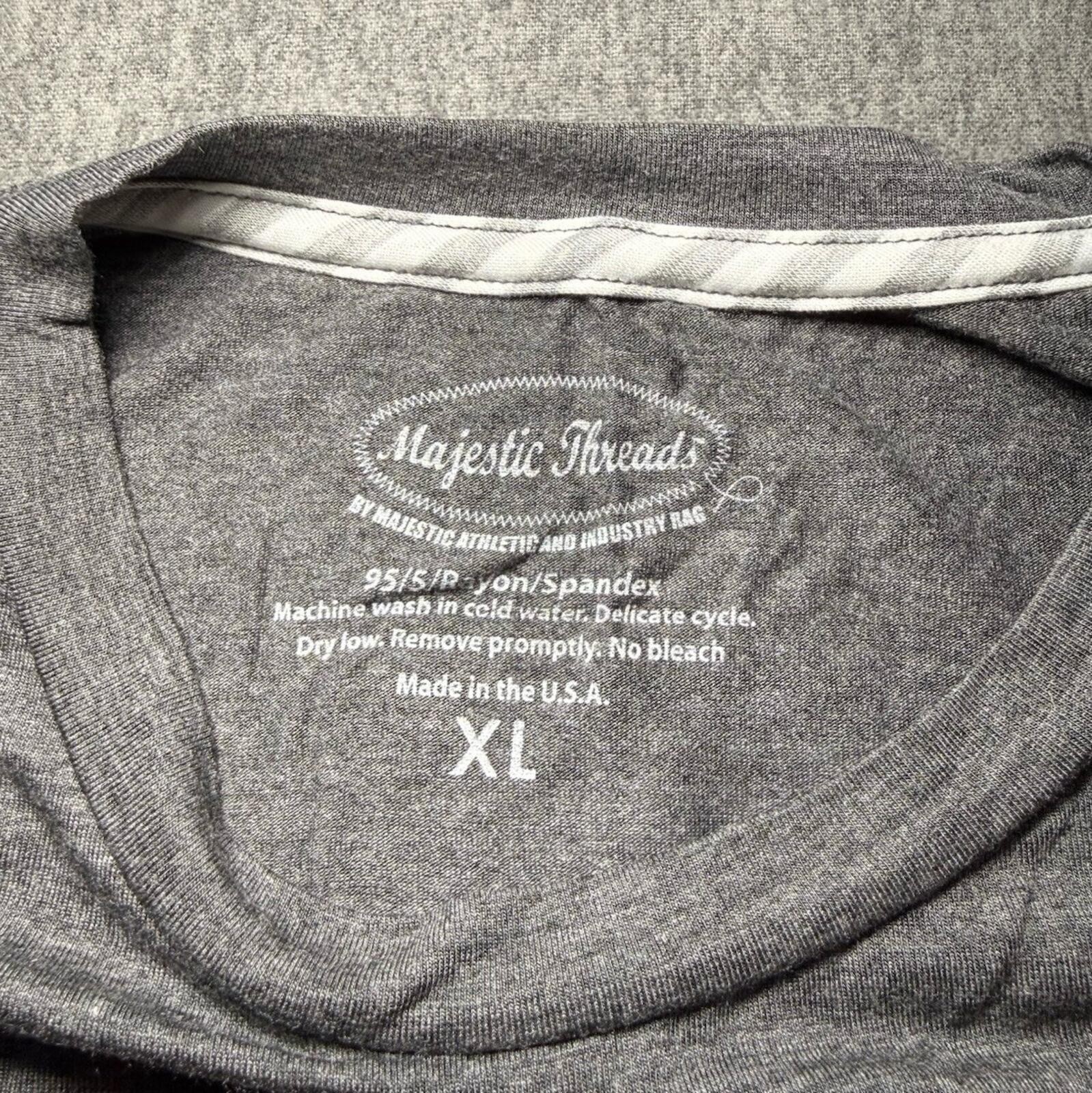 NEW USA Baseball Majestic Threads Genuine MLB Merchandise Men’s Shirt-XL/Gray