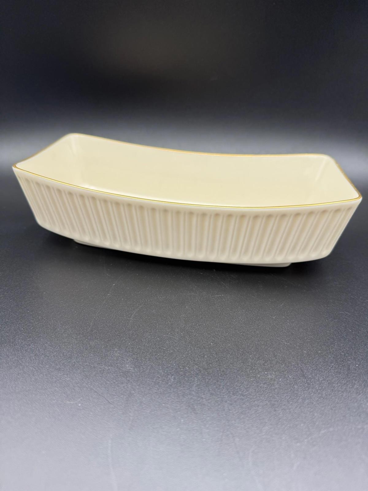 Lenox Fine Bone China Rectangular Ribbed Serving Dish