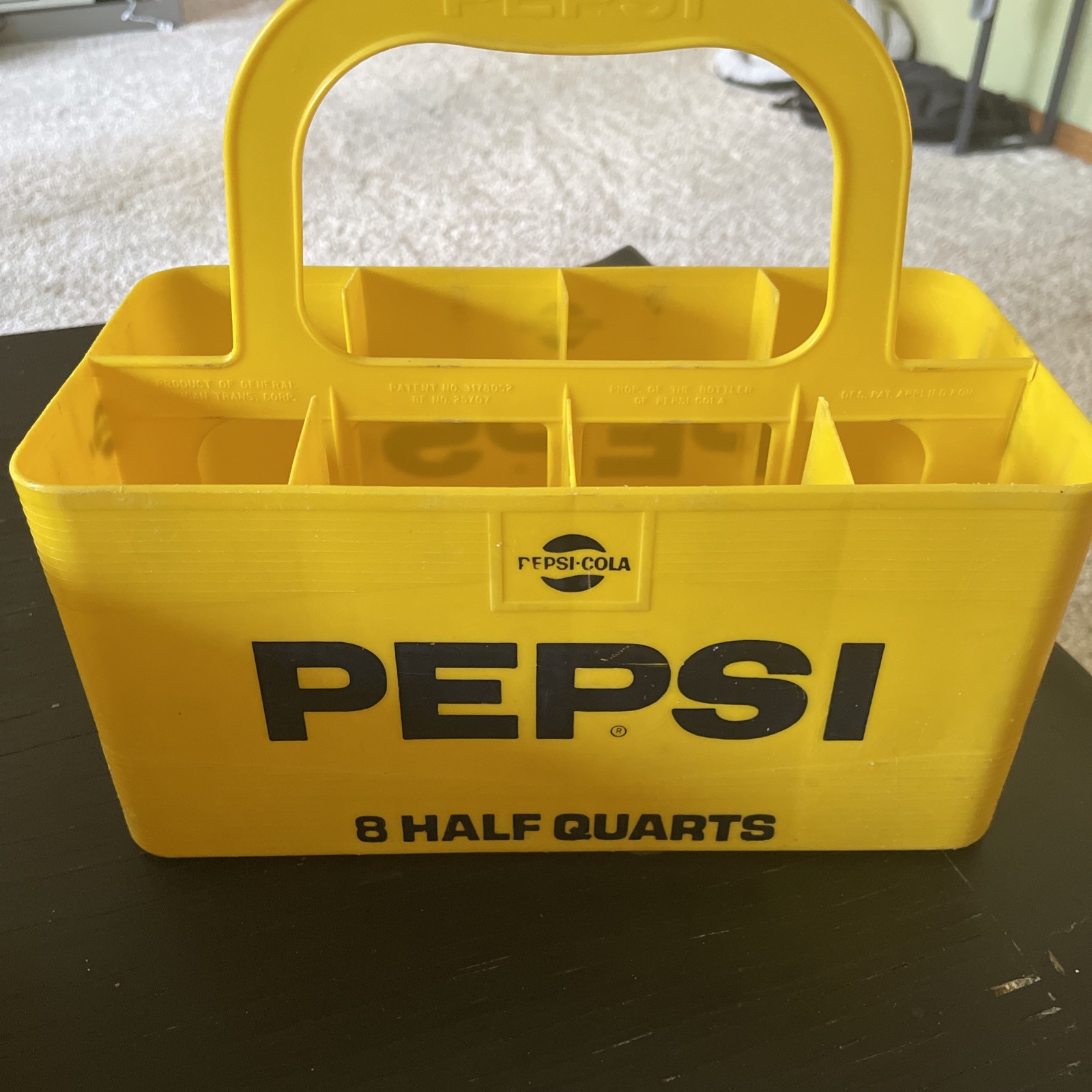 Two Vintage PEPSI Yellow Plastic 8 Pack 16 oz. Bottle Carrier Old Crate Holder