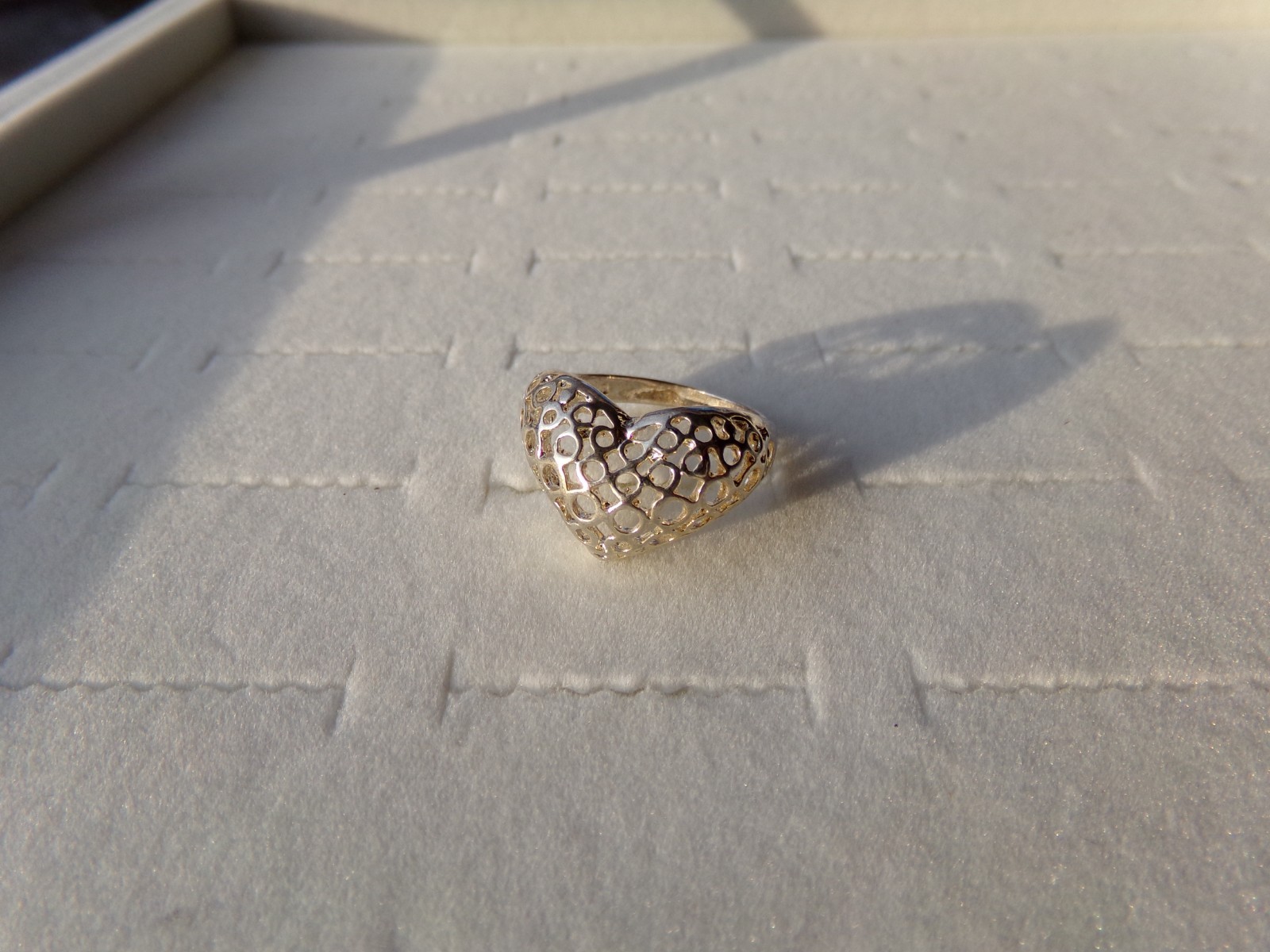 Vintage 925 Sterling Silver Heart Ring Sz 8