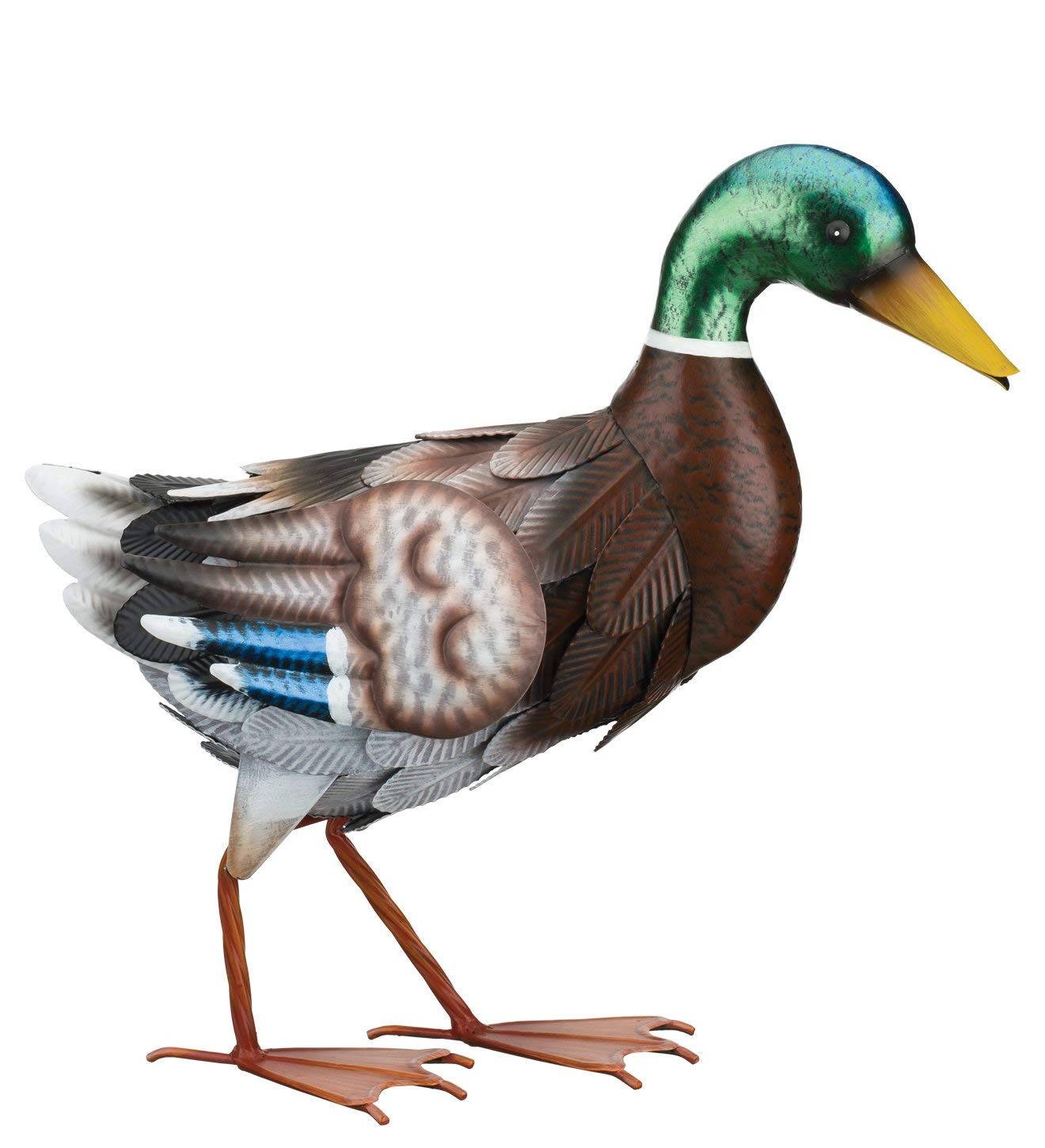 Regal Art & Gift Mallard Walking Duck Metal Statue, 17.75″ x 7″ x 15.25″