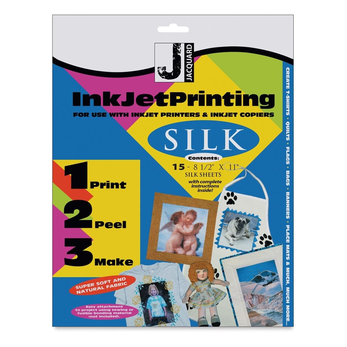 Jacquard Inkjet Printing (15 Ink Jet Sheets, 100% Silk Habotai