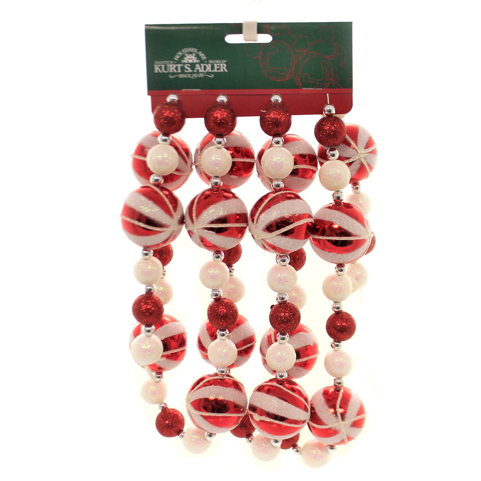 Kurt Adler 6-Foot Glitter Candy Ball Garland