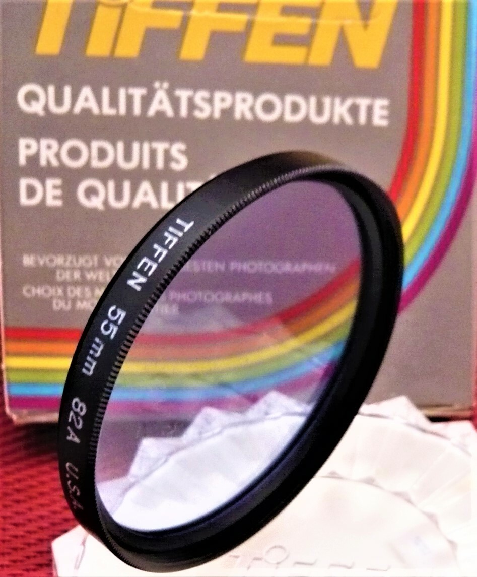 55mm Tiffen 82A Filter with case. USA. NEW !
