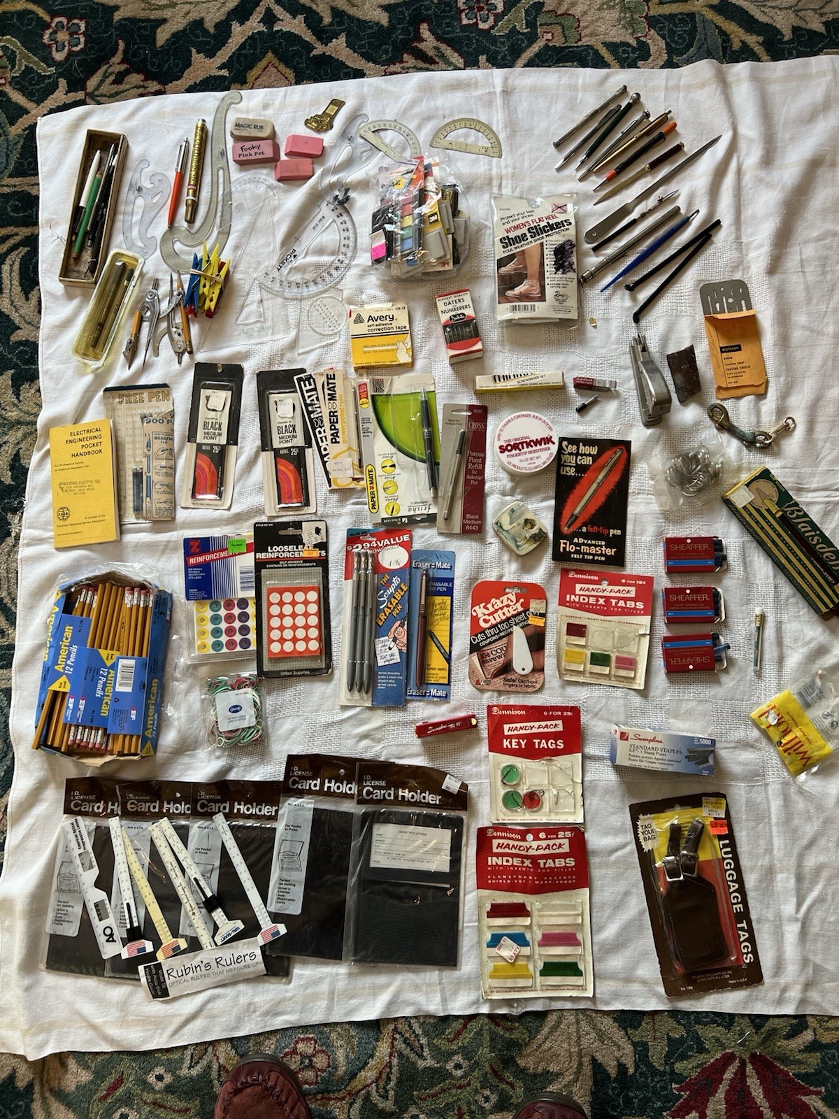 VINTAGE JUNK DRAWER LOT OF Home Office Type Items – 1970’s Tale Look ZOOM IN!!!