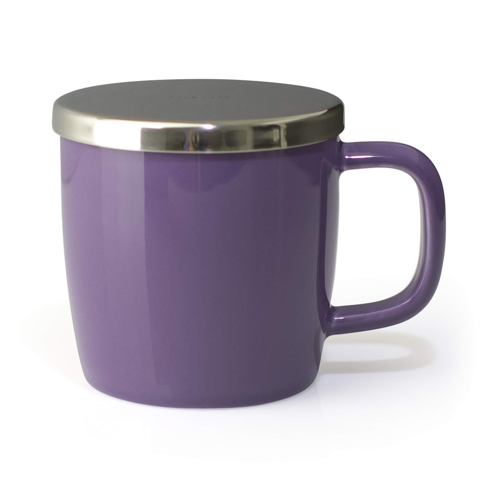 FORLIFE Dew Brew-In-Mug 11oz with Basket Infuser & Mirror Stainless Lid, Purple
