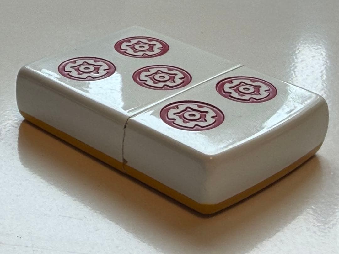 Vintage Zippo Mahjong Red Upiin Lucky Charm Lighter Used