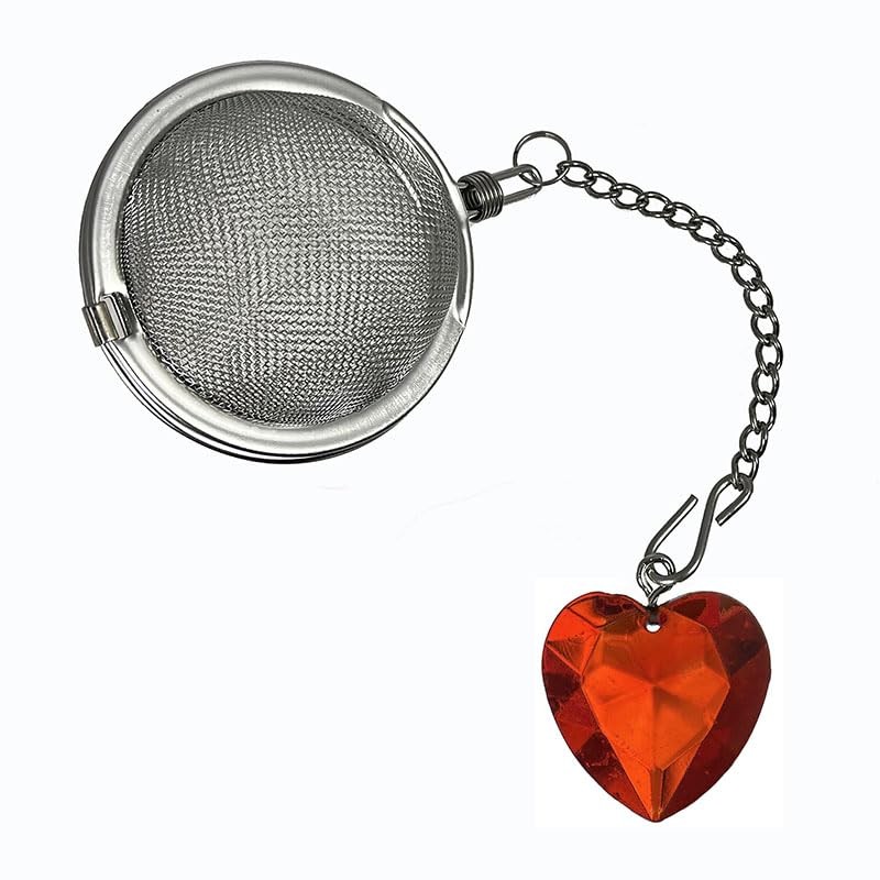 Prodyne Gem Heart Stainless Steel Tea Infuser, 4.25-Inch, Red