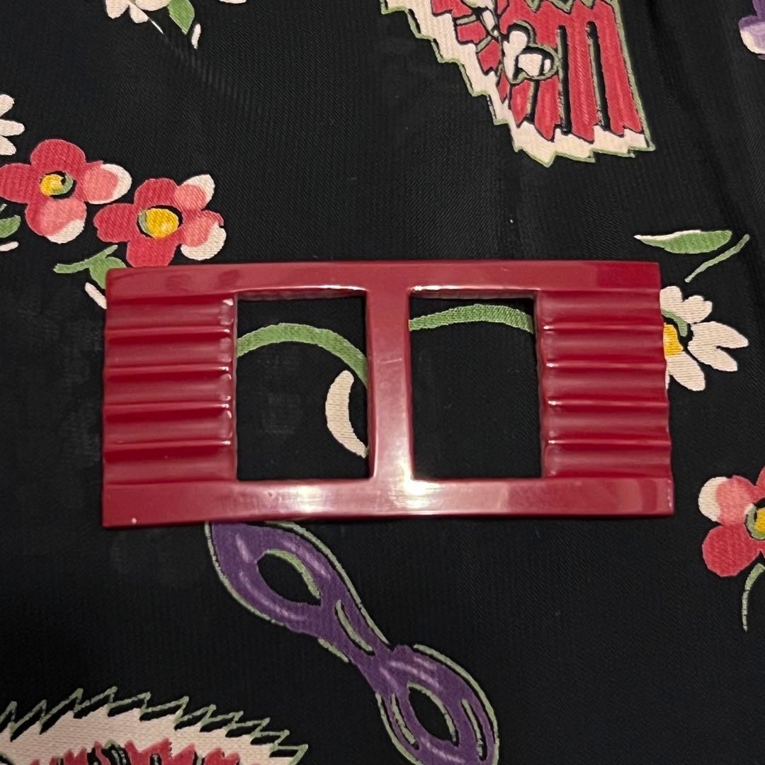 Belt 30s Antique 40s Buckle Celluloid Bakelite Red Pintage