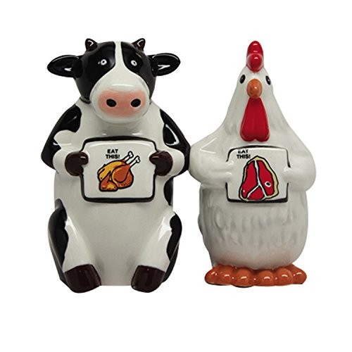 1 X Eat Chicken Eat Beef – Salt and Pepper Shakers