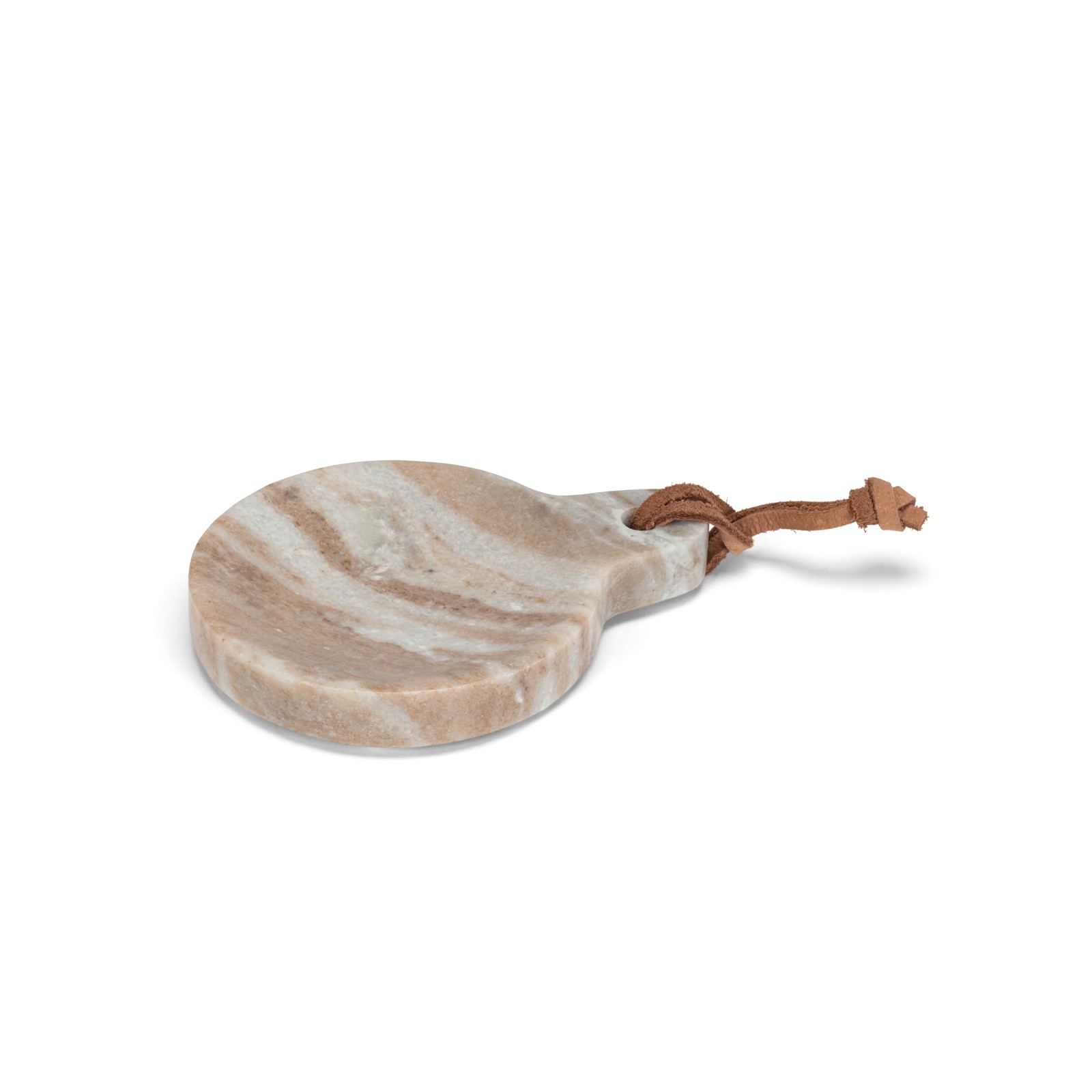 Abbott Collection Round Spoon Rest, Dish with Loop, 5-Inch, Brown, Marble