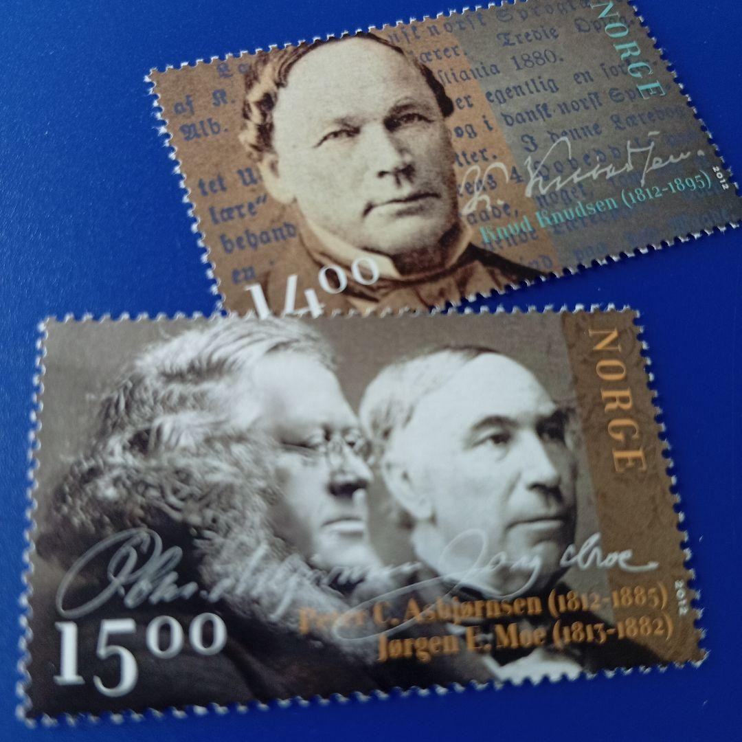 Foreign Stamp Norway 2012 Linguists Knutsen and Asbjornsen 2V