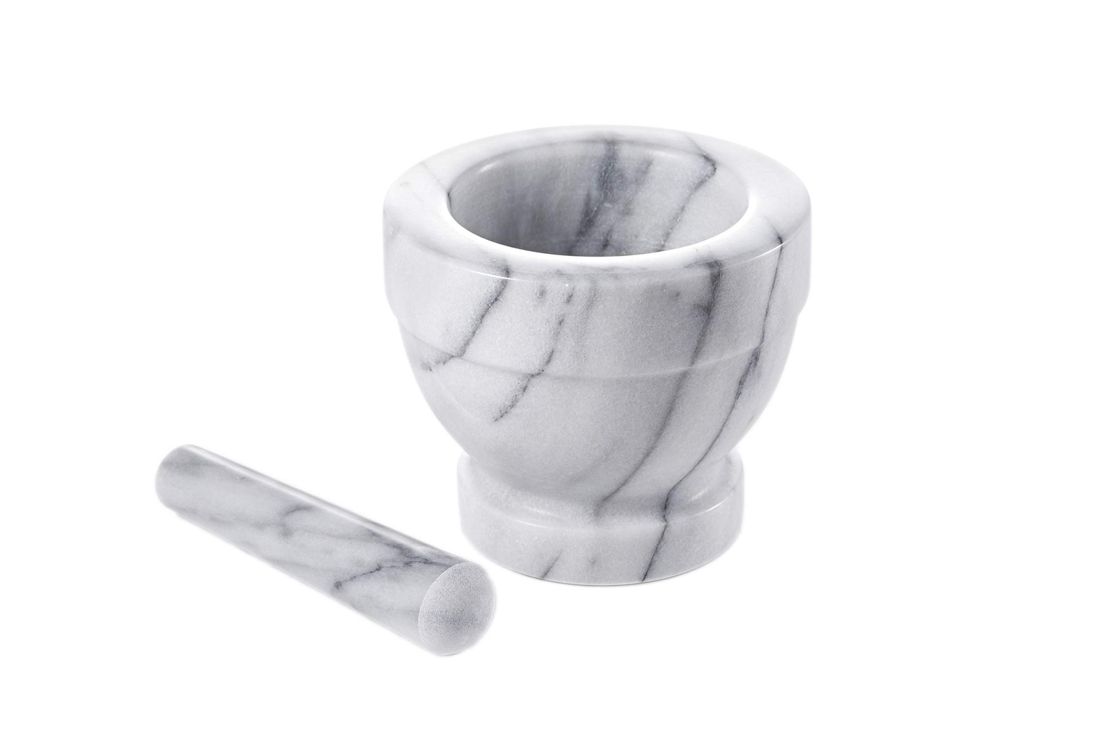 JEmarble Mortar and Pestle Set 4×4 inch, Pearl White