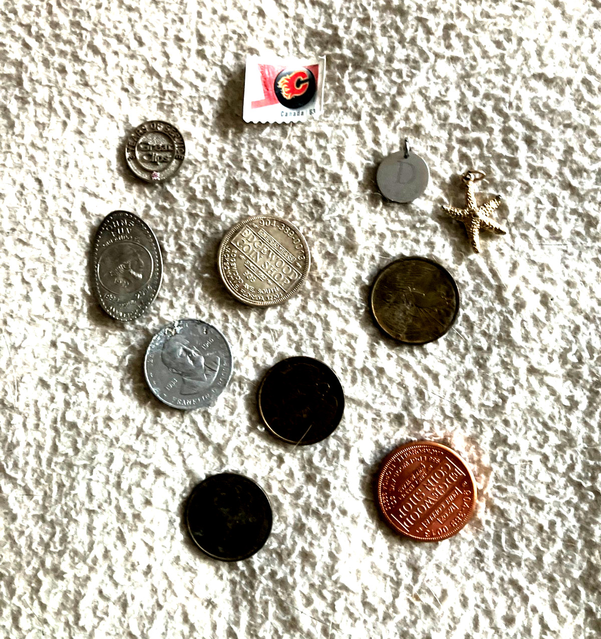 Junk Draw Lot Mixed Lot-Key Chains, Tokens, Button Pins, Etc