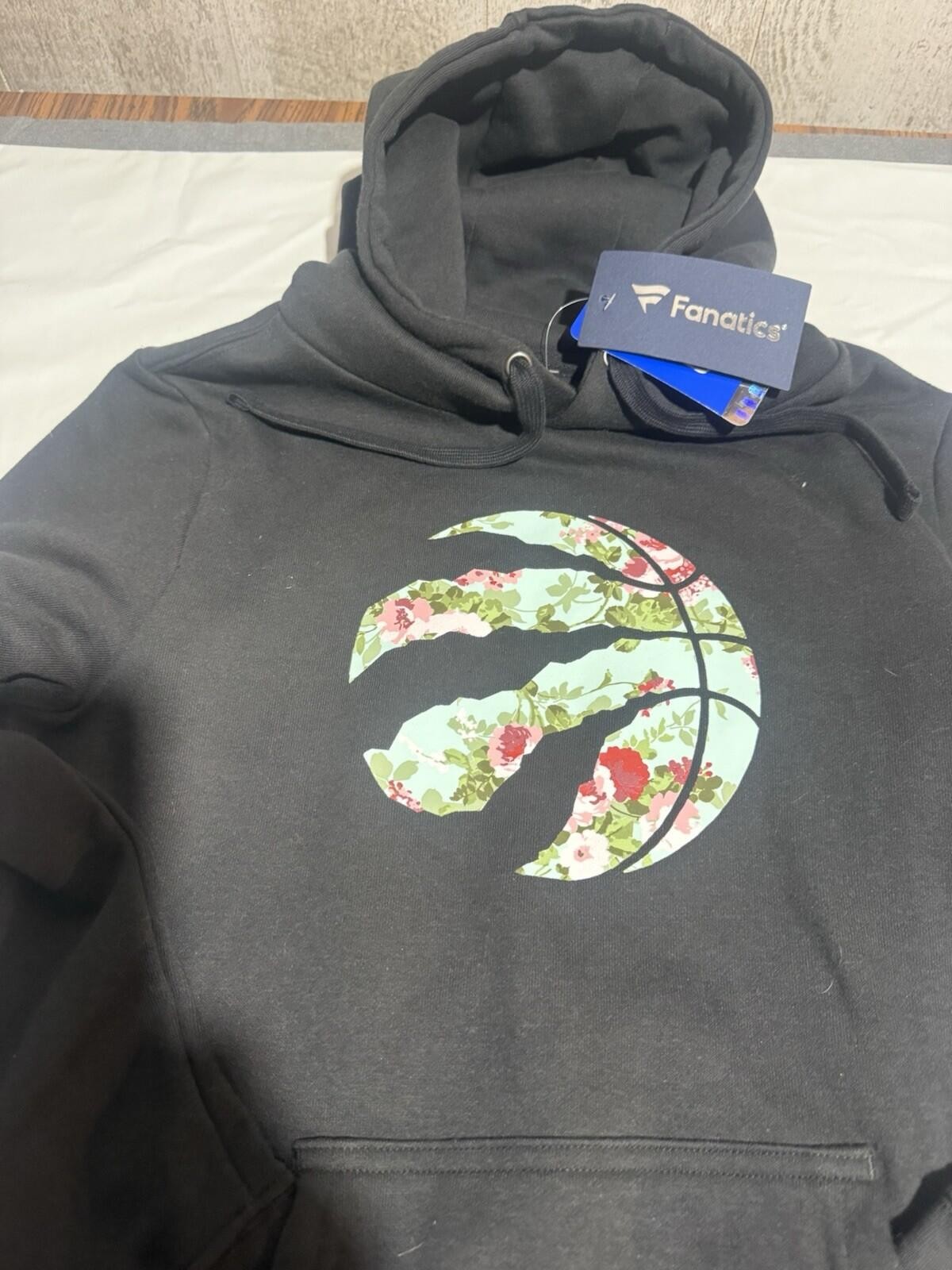 Toronto Raptors Floral Logo Hoodie Black Women’s NBA Size Medium