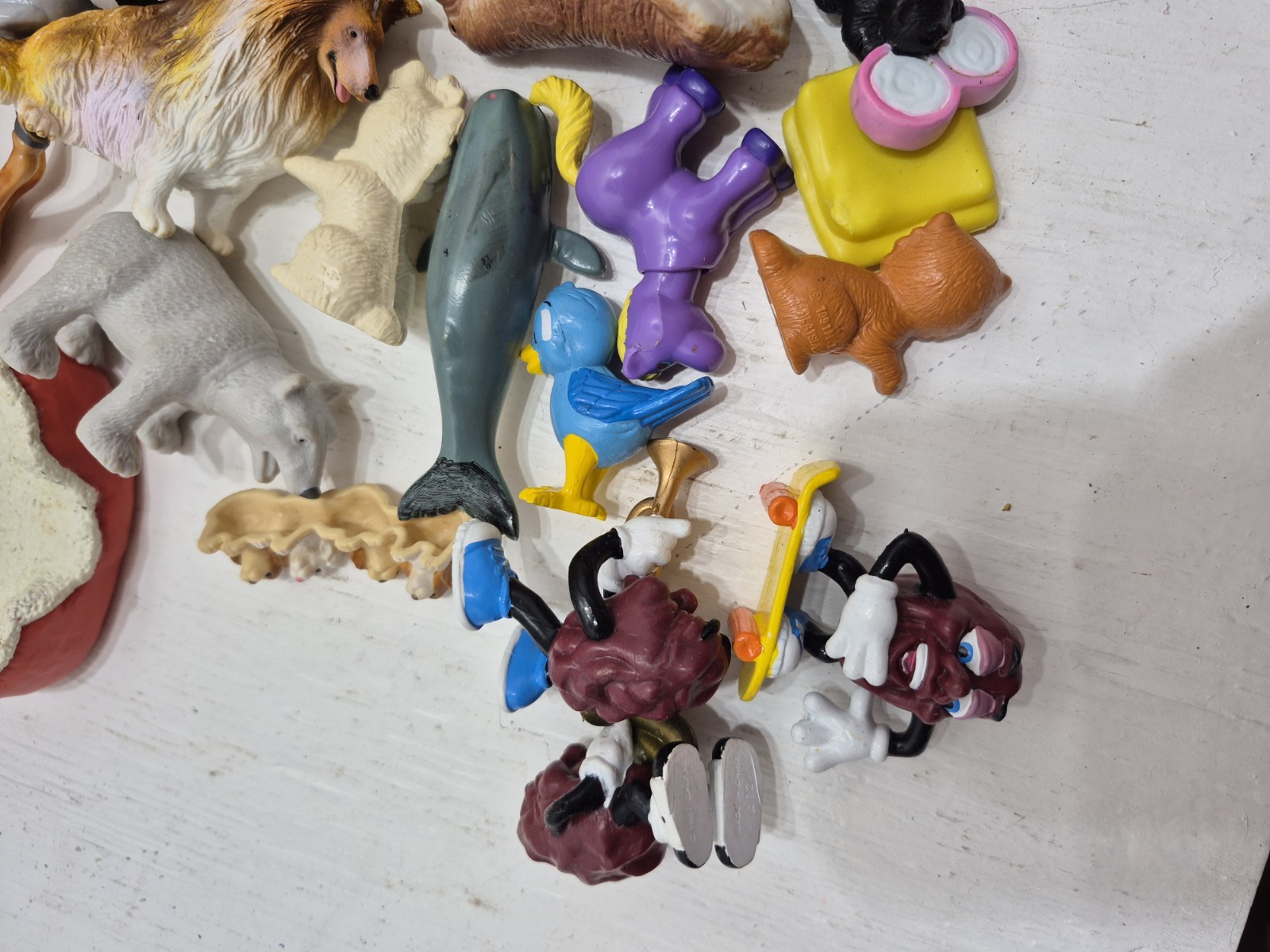 Lot 1970s-1990s Vintage Toys Junk Drawer Figures Animals Vending Charms & More