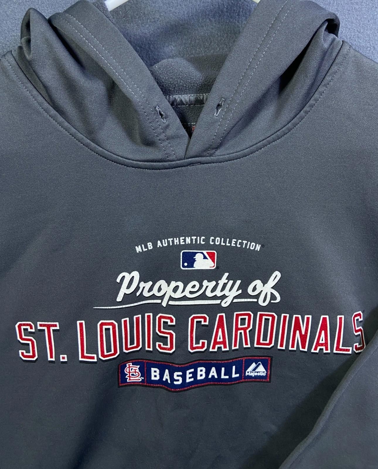 Majestic Athletic Men St Louis Cardinals Therma Base Kangaroo Pocket Hoodie XL
