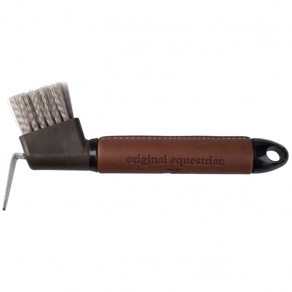 HORZE Maddox Leather Handle Hoof Pick – Dark Brown – One Size