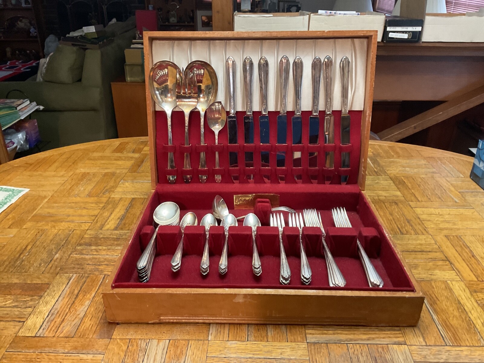 Vintage 53 piece Stratford Plate Sectional flatware with case – Int. Silver Co.