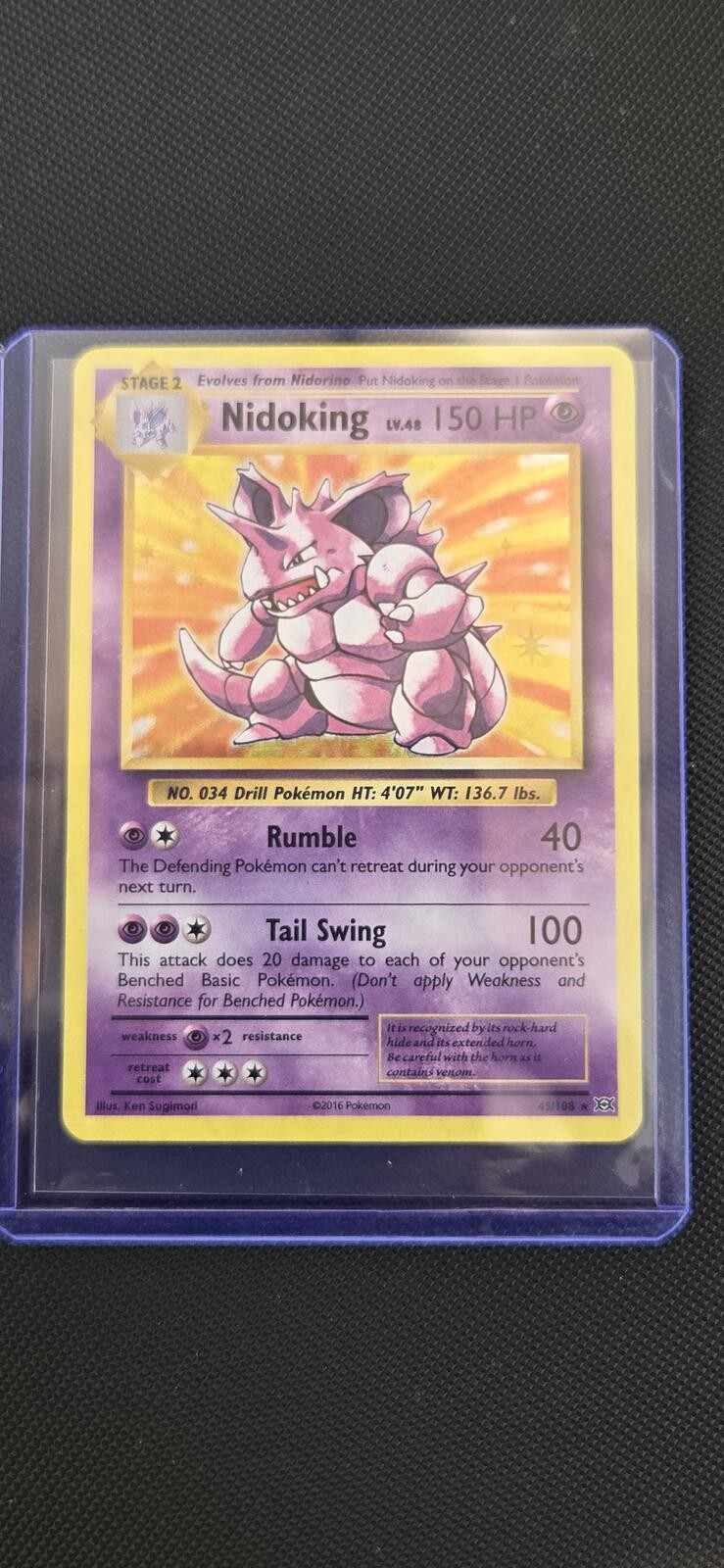 Nidoking 150 HP Holographic Pokemon Card Rare Holo 1999 Tcg