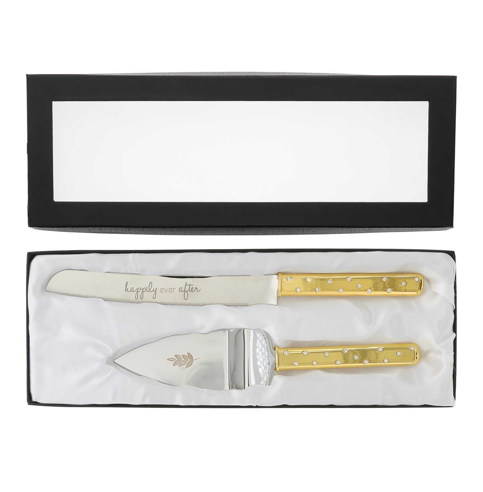Pavilion Gift Company Happily Ever After – Gold & Silver Wedding Cake Knife Set