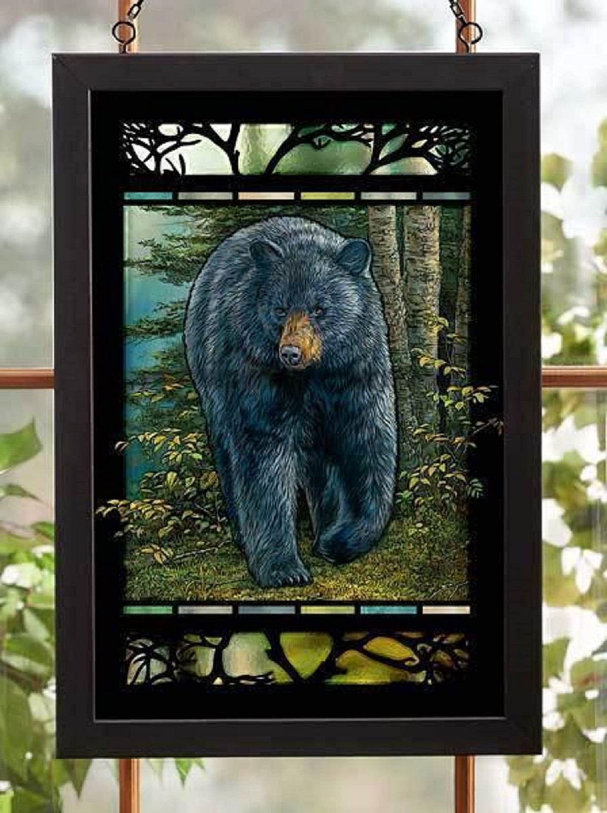 Wild Wings Rocky Outcrop – Bear Stained Glass Art