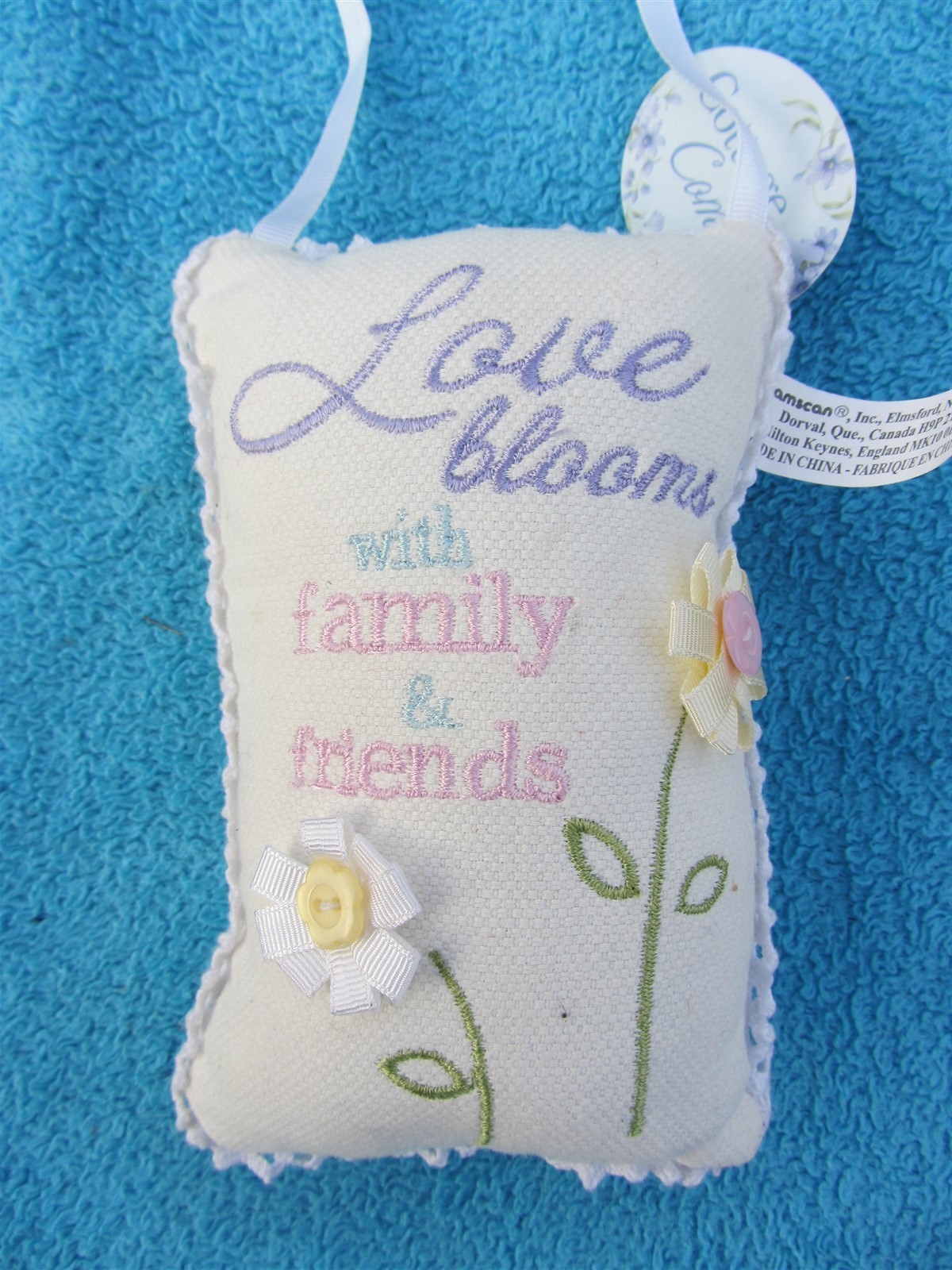 DOOR HANGS Cottage Comfort Amscan WELCOME everyday & LOVE Blooms 4″ x 6″
