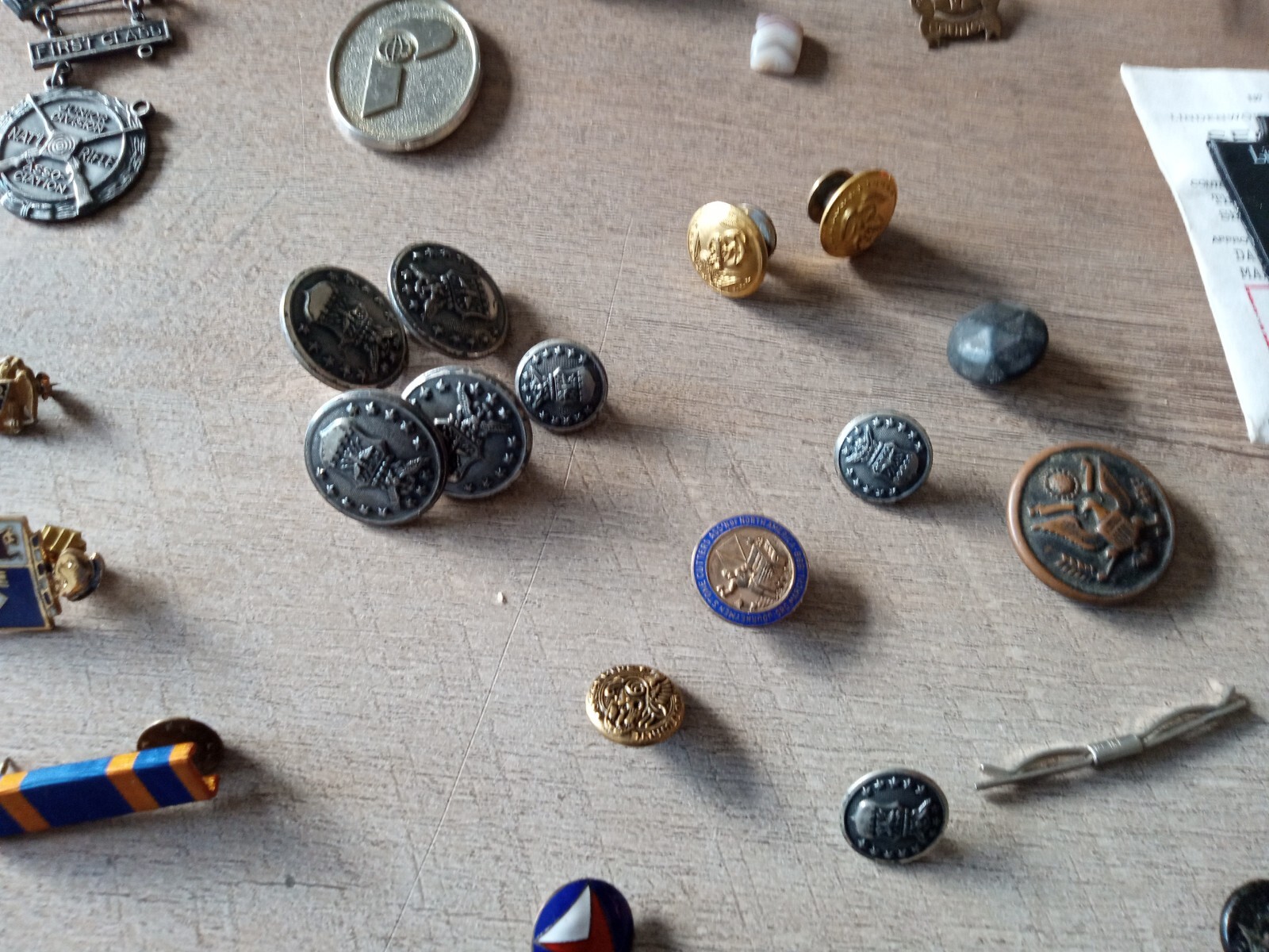 Lot Of 100+ Items Vintage Junk Draw Military Estate Sale/Jewerly& Old Items #214