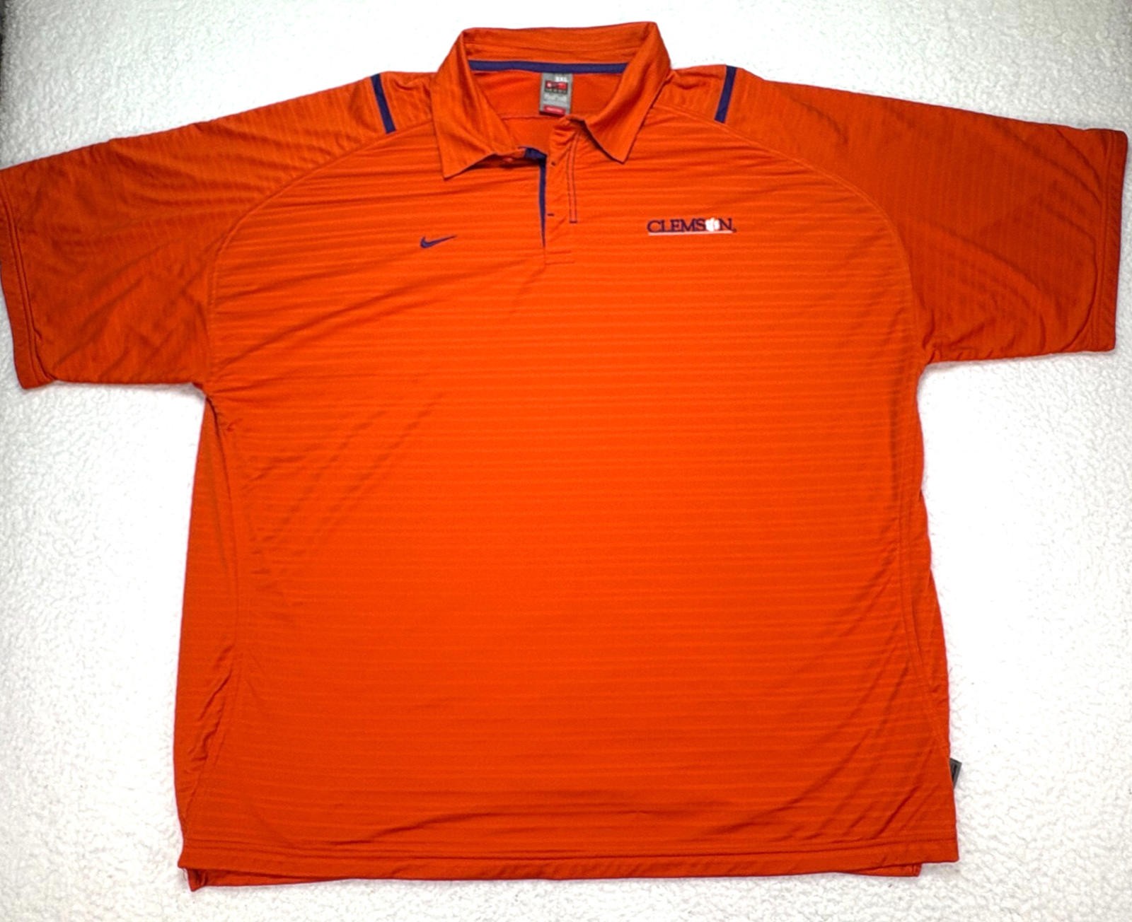 Clemson Tigers Nike Shirt Men 3XL Dri Fit Authentic Polo NCAA Football Shirt