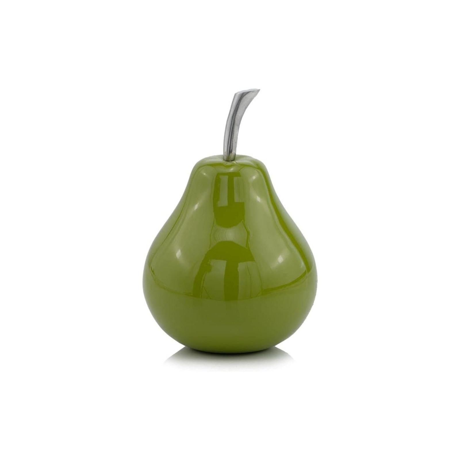 Modern Day Accents Green/Silver Pear Décor – 9″ H, Aluminum Tabletop Accent