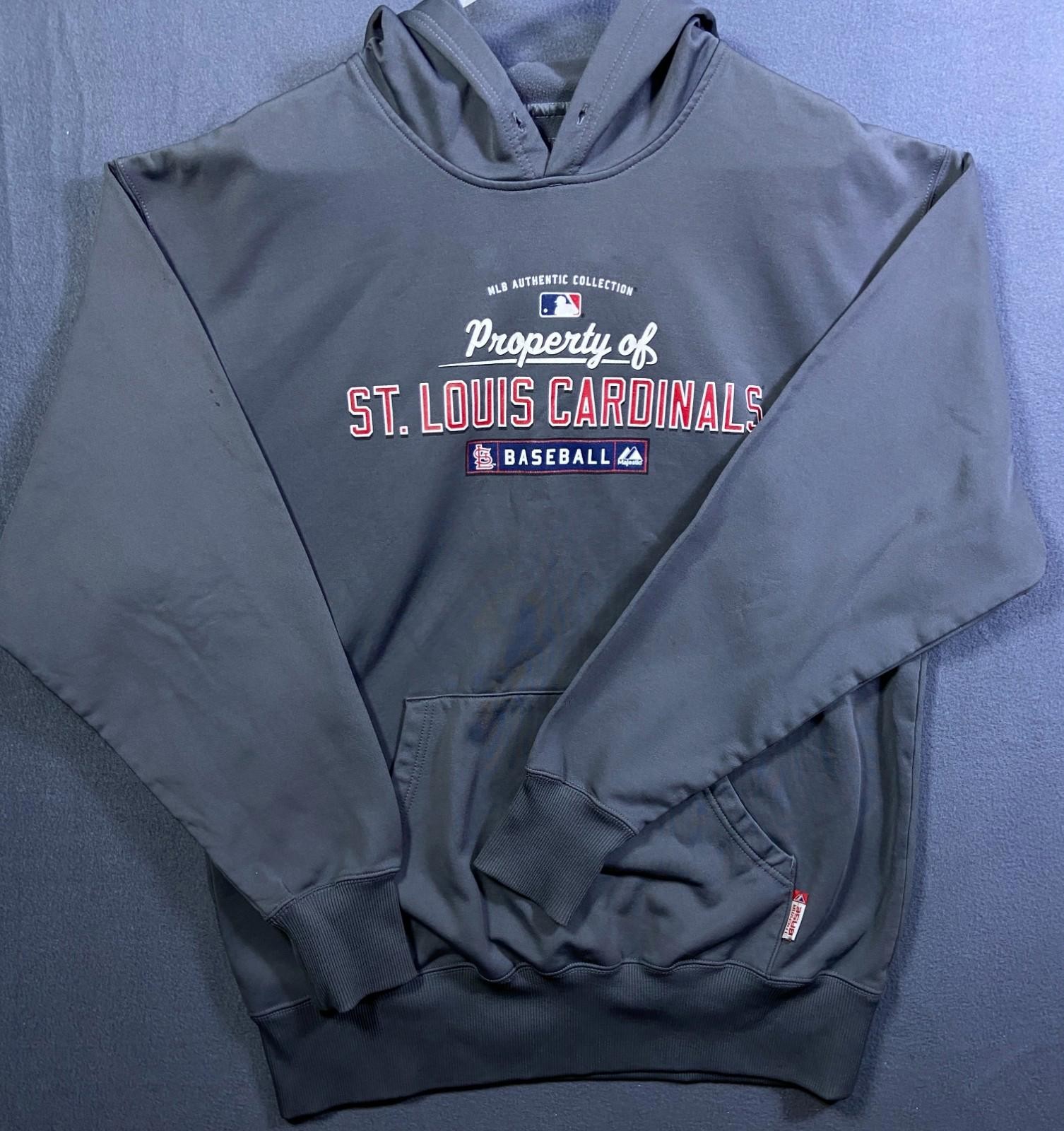 Majestic Athletic Men St Louis Cardinals Therma Base Kangaroo Pocket Hoodie XL