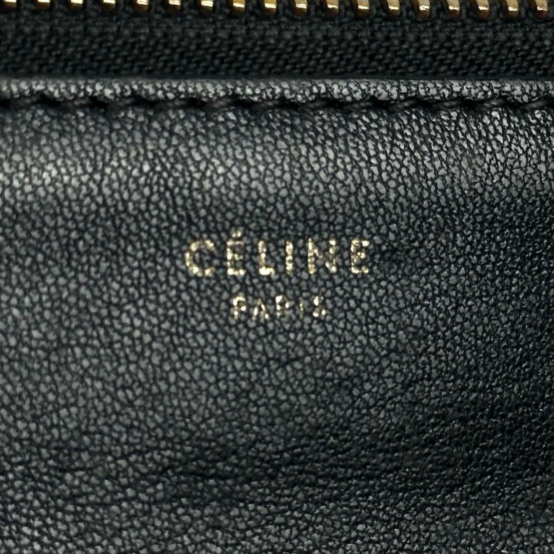 [Good Condition] Celine Shoulder Bag Trio Gold Hardware Leather Black
