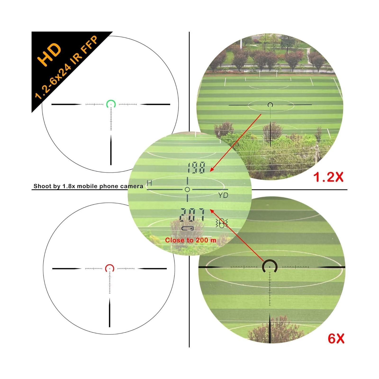 WestHunter Optics HD 1.2-6×24 IR FFP LPVO Riflescope, 30 mm Tube First Focal …