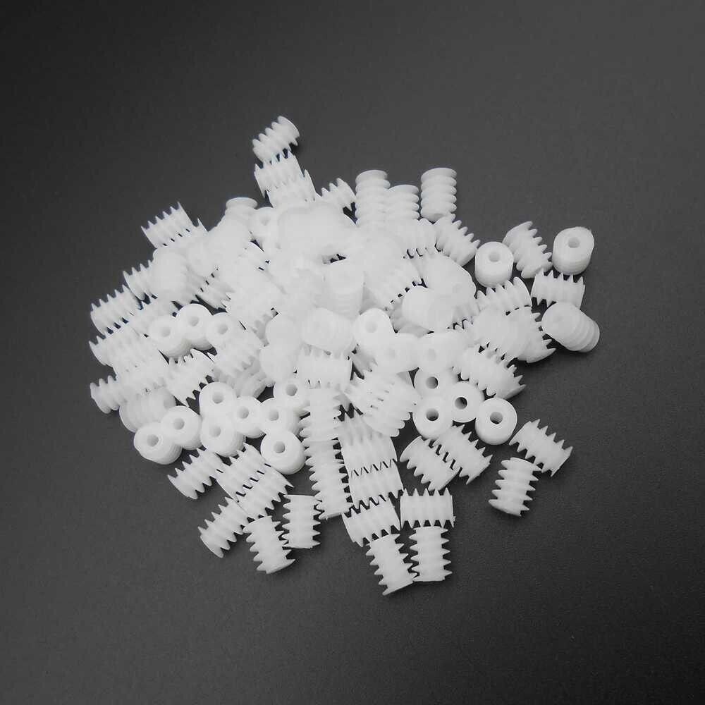 200Pc 0.5M Plastic Spindle Worm Reduction Gear 6MMX8MM Bore Hole 2MM 1.95MM 682A