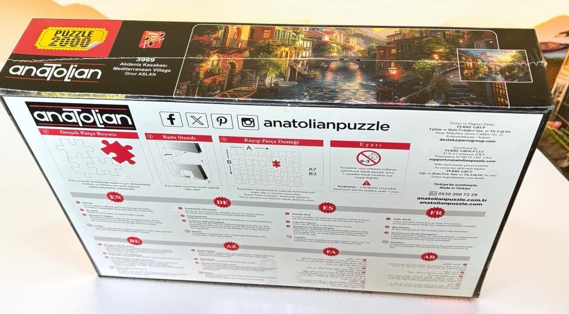 Anatolian Puzzle Mediterranean Village 2000 Piece Puzzle #3969 Brand New Factory