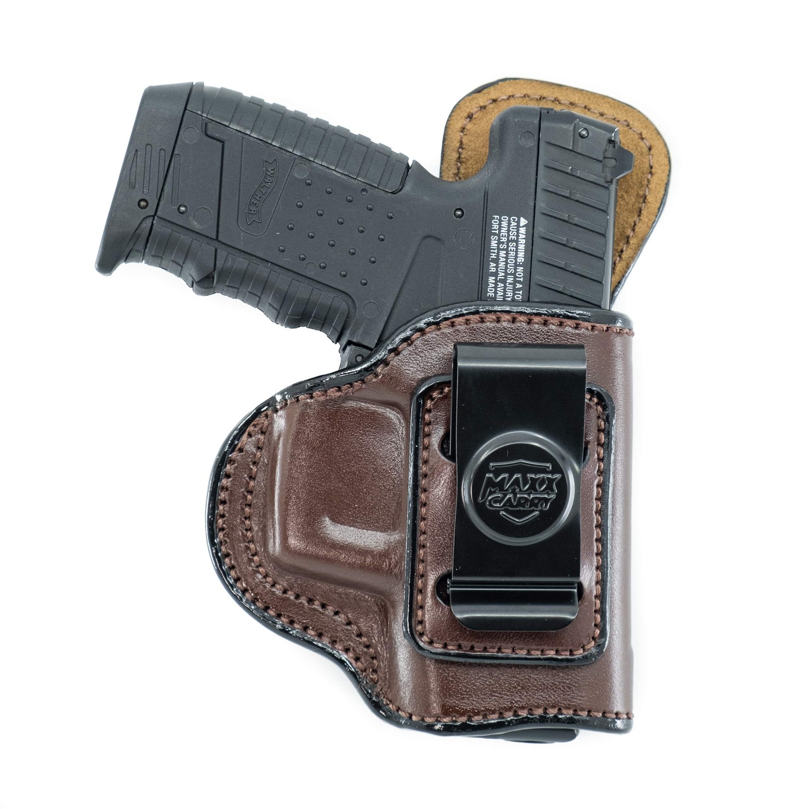 Maxx Carry Walther CCP IWB Leather Holster Brown Right Hand Clip Conceal Carry