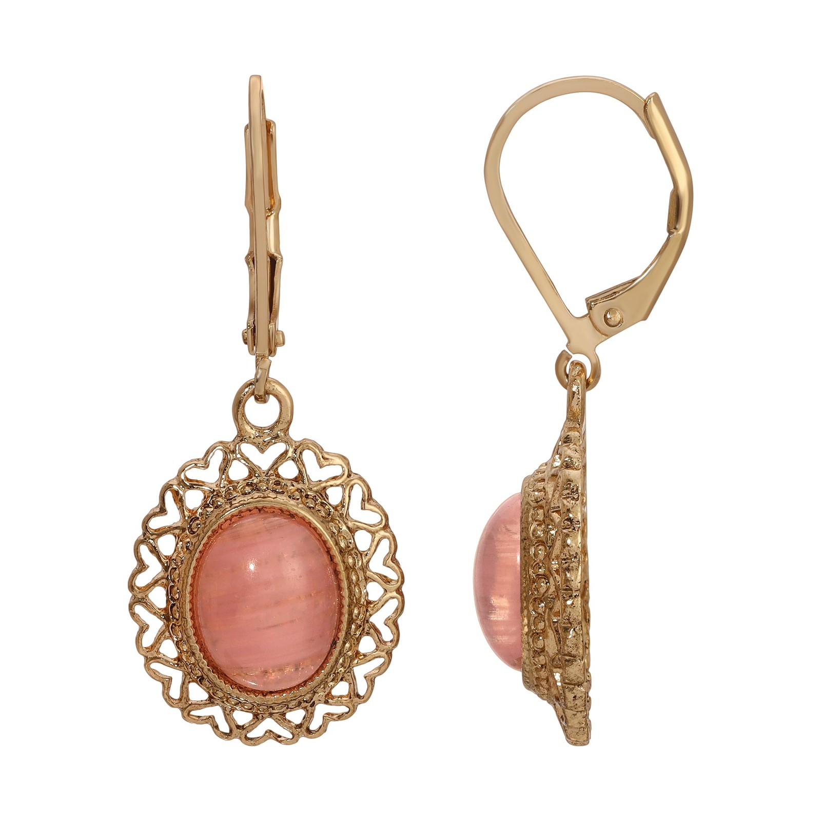 1928 Jewelry Company 1928 Jewelry Oval Semi Precious Gemstone Rose Quartz Stone