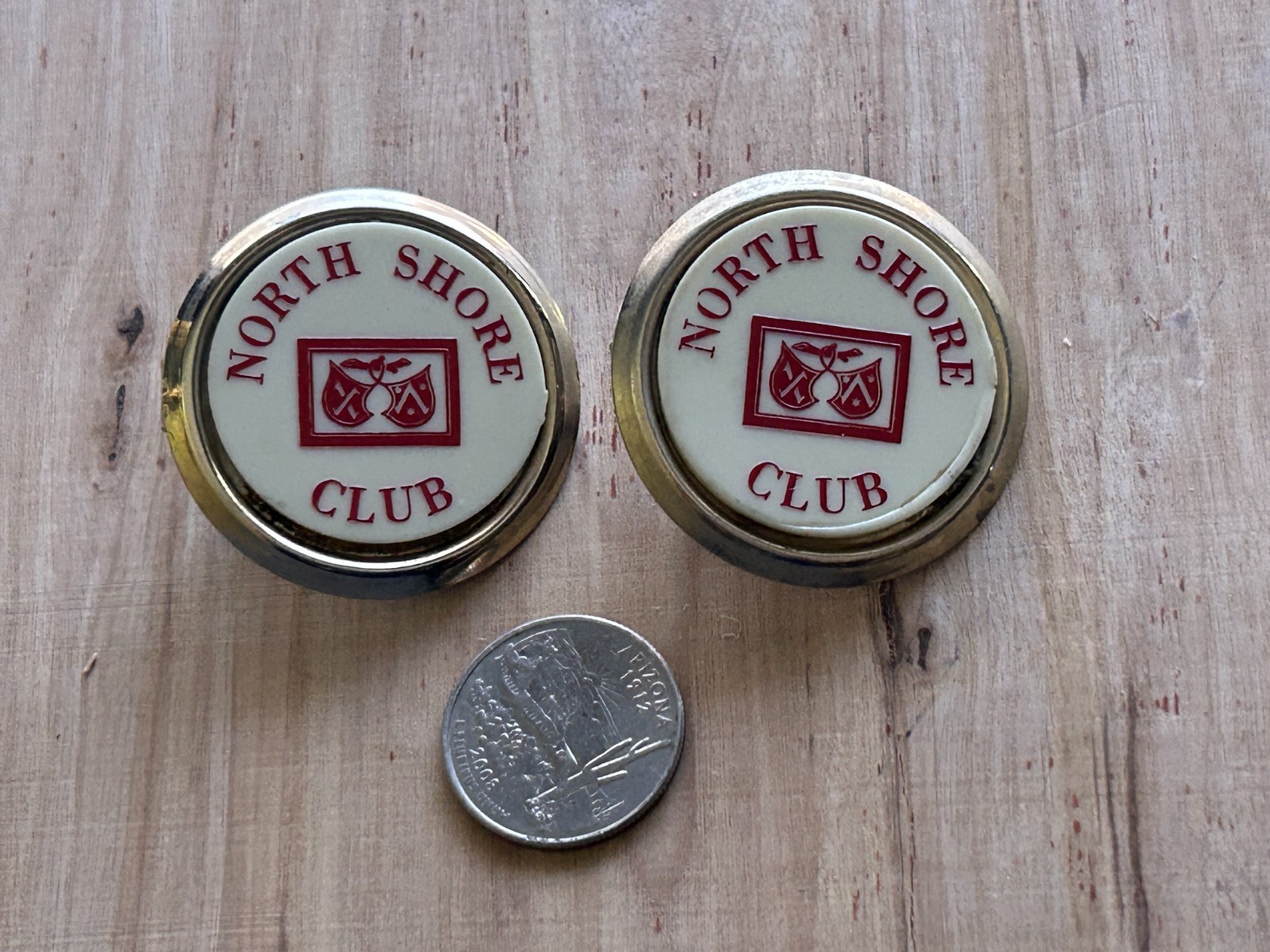 North Shore Club Clip Clasp Badge Emblem Junk Drawer Lot Vintage Country? Yacht?