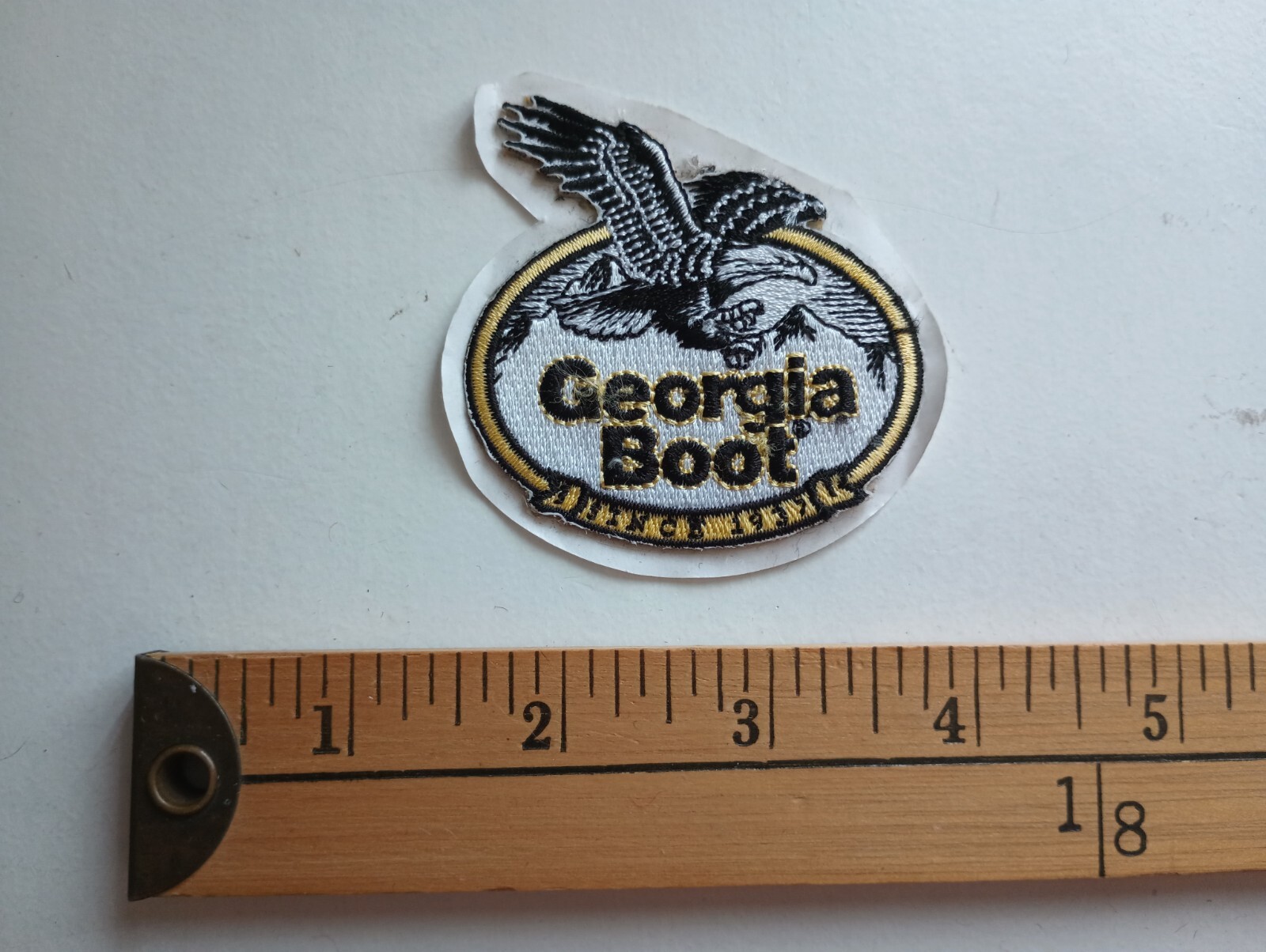 * 80S GEORGIA BOOTS COWBOY WESTERN WEAR WORK SHOES PATCH CREST *