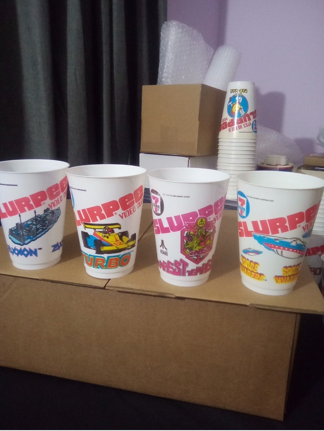 Double boxed 7-11 7 Eleven Arcade Video Game Slurpee Cups PREMIER COMPLETE SET