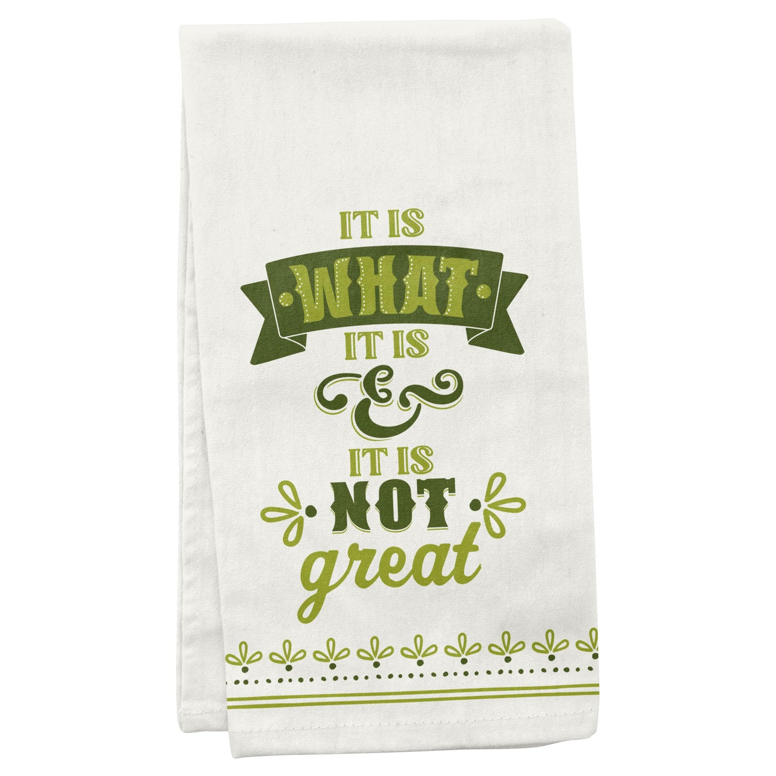Karma Cheeky Flour Sack Tea Towel, 100% Cotton Kitchen Towel, What It Is