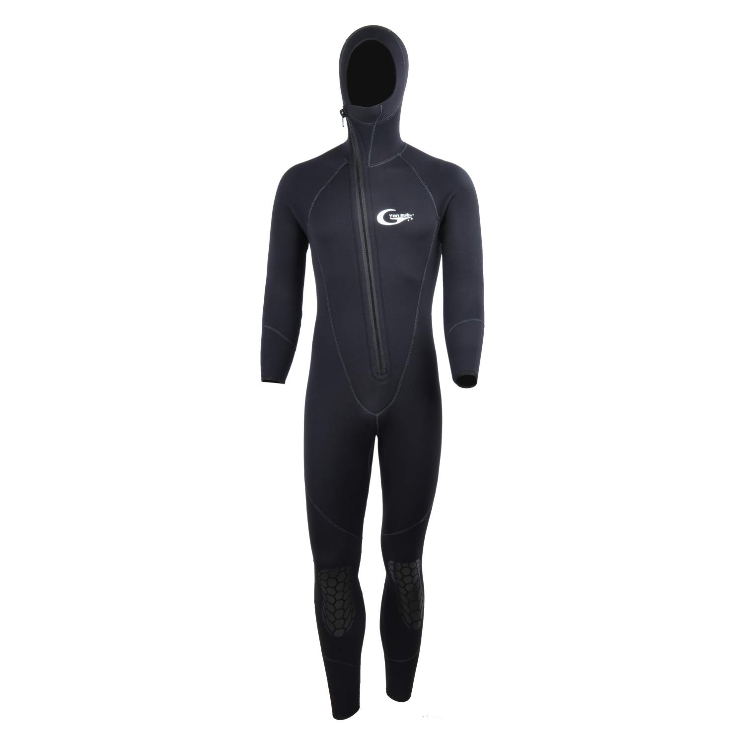 Men’s 3mm Neoprene Wetsuit, Full Body, Front Zipper Hoodie for Diving & Surfing