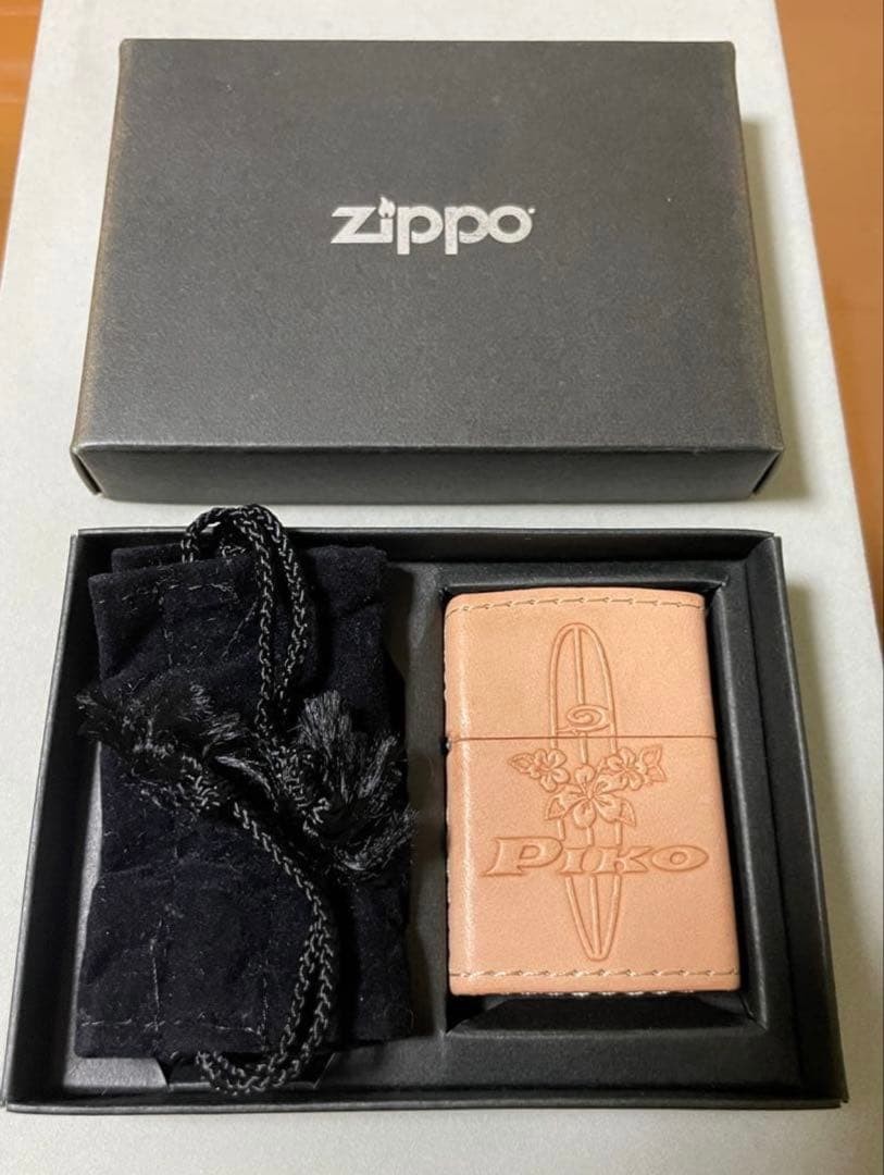 Zippo PIKO tanned leather limited edition serial number with pouch made in 2002