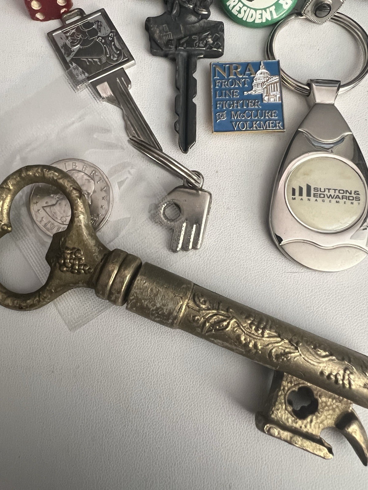 Grandpas Junk drawer Silver coin Old Keys Car Keys Ransom stuff