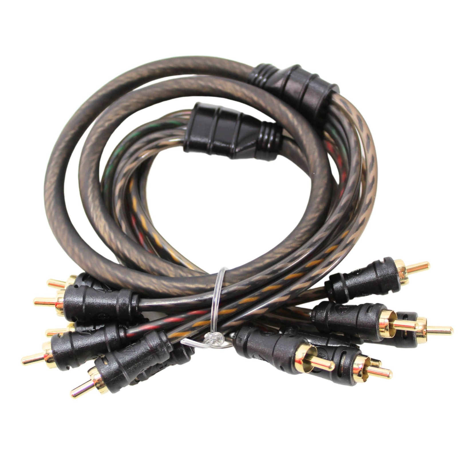 Audiopipe 3ft 6 Channel Interconnect Cable Car Motorcycle Audio RCA Wire
